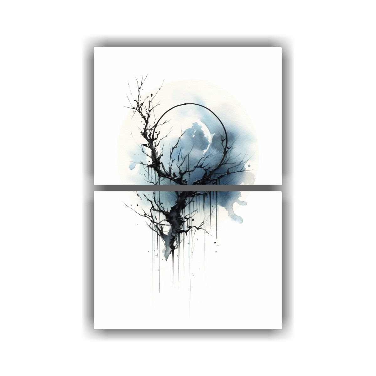 GENERICO - Cuadro Decorativo Luna Con Ramas Grandes En 50x80 Cm