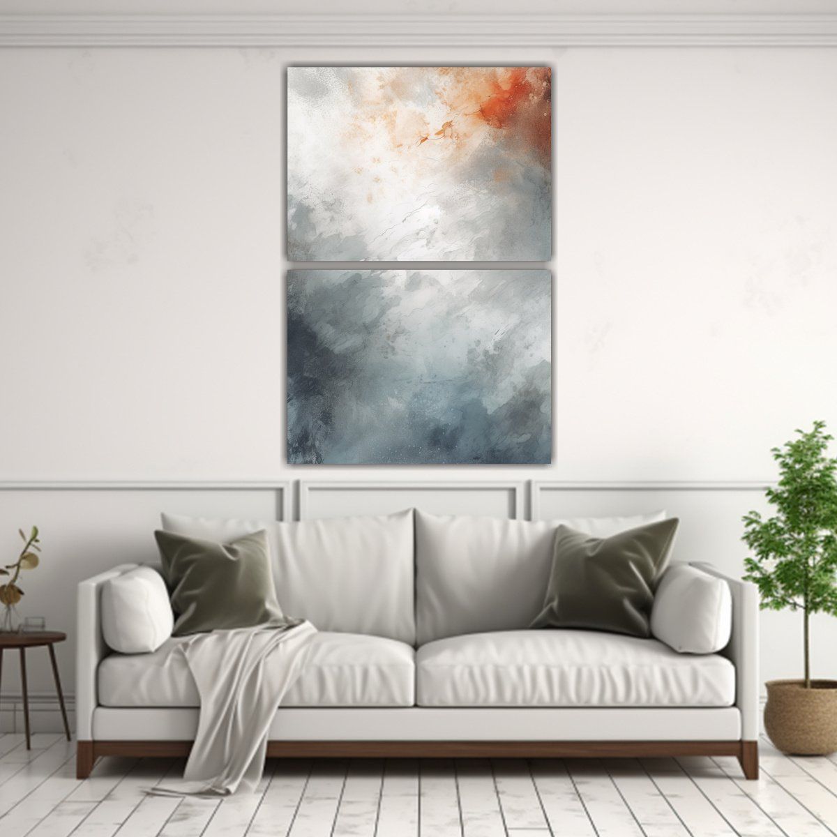 GENERICO - Pinturas De Pared Inspiración Acuarela Gris 60x80 Cm