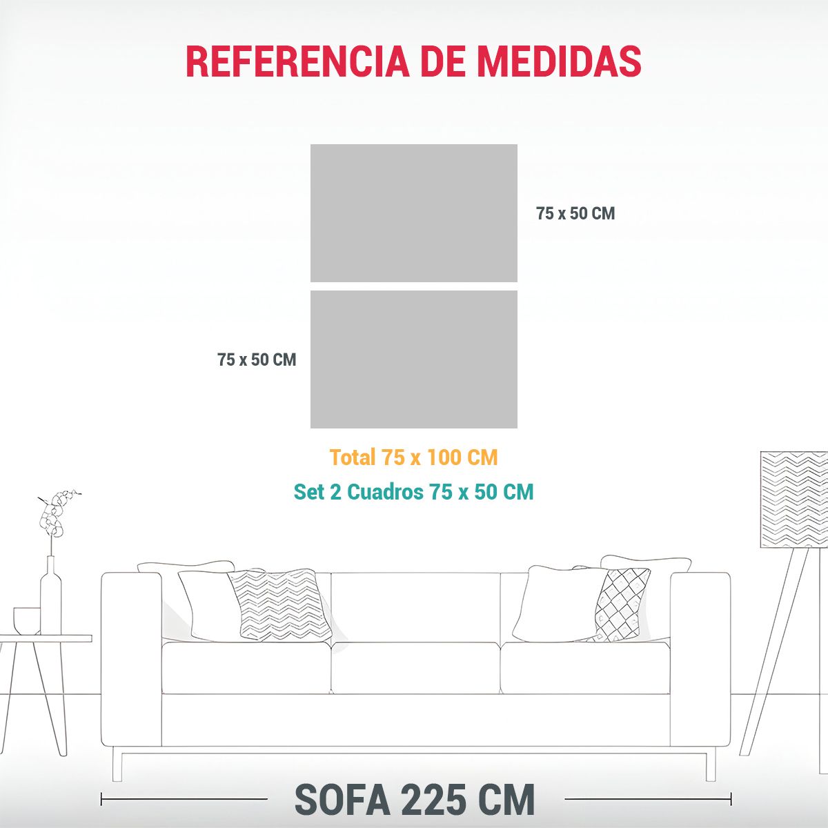 GENERICO - Pintura Decorativa De Diptico Colores Linda Ewe 75x100 Cm