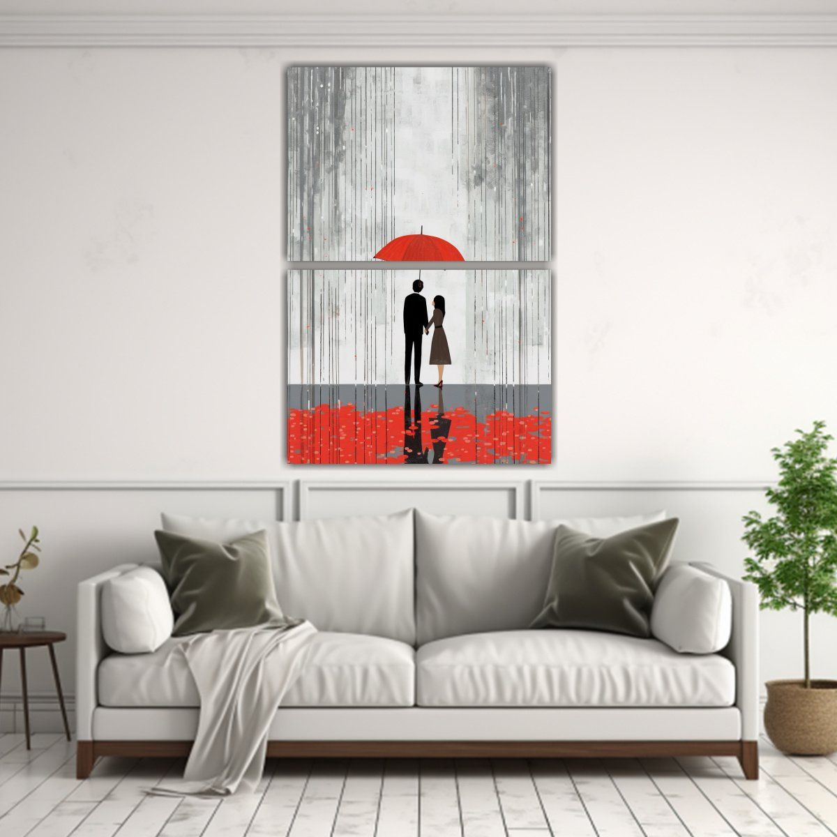 GENERICO - Cuadros Tela Sublimada Minimalismo Lluvia 120x160 Cm