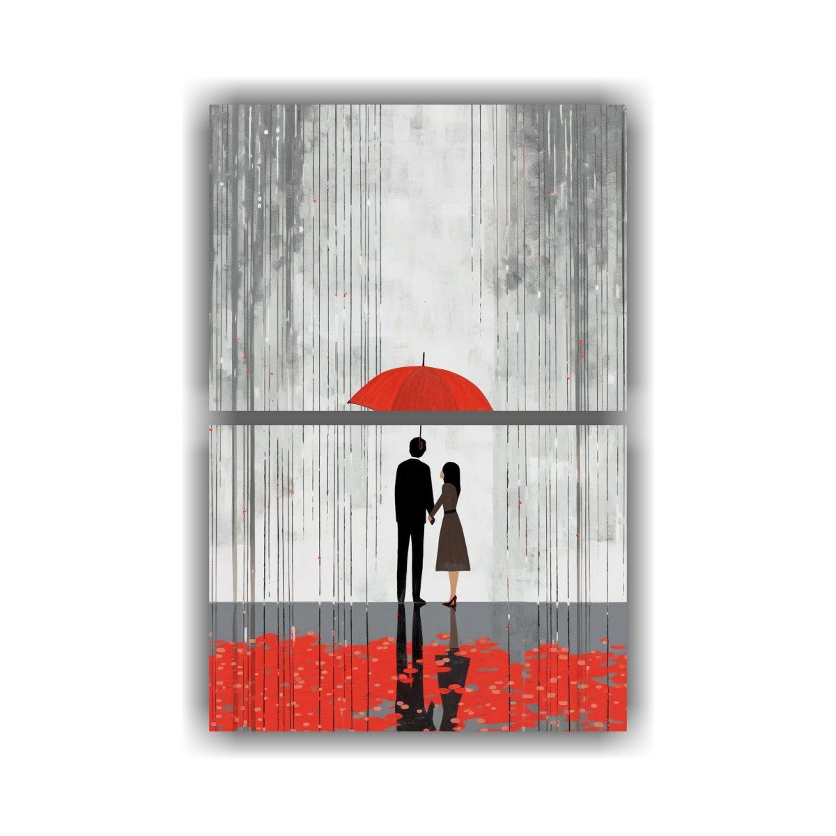 GENERICO - Cuadros Tela Sublimada Minimalismo Lluvia 50x80 Cm