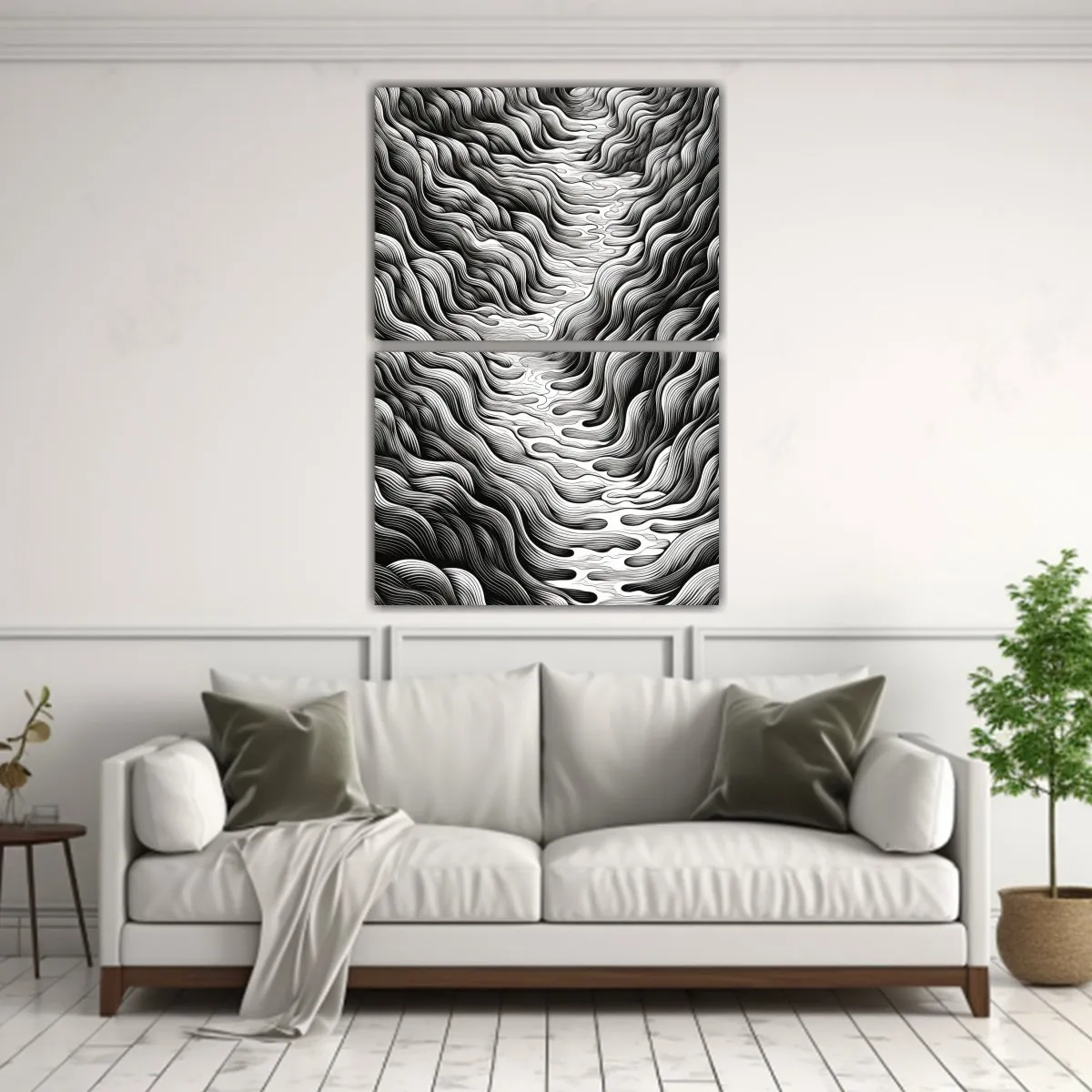 GENERICO - Set 2 Telas En Bastidor Movimiento Calidez 65x100 Cm