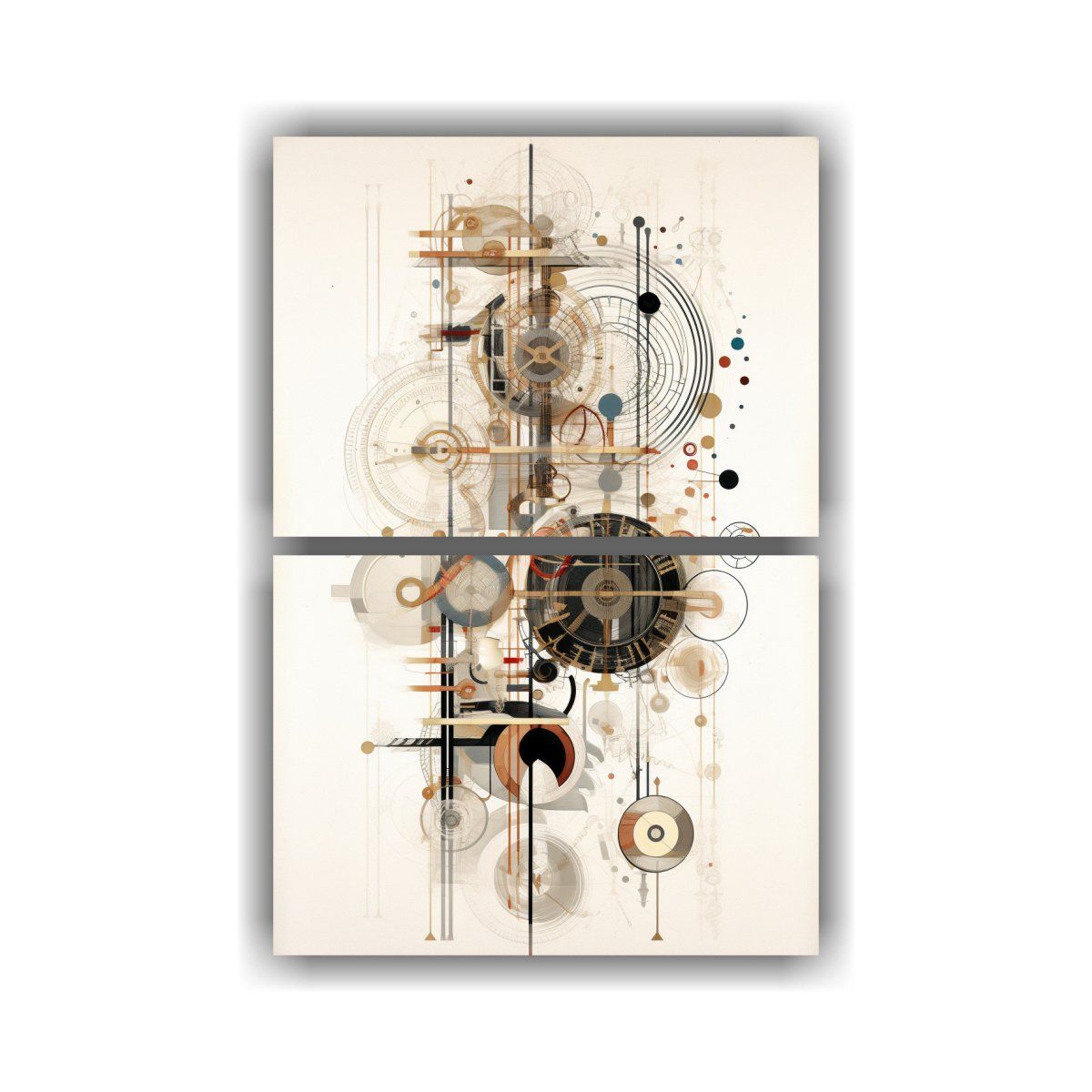 GENERICO - Cuadro De Cocina Diseño De Líneas Sobre Imagen 50x80 Cm