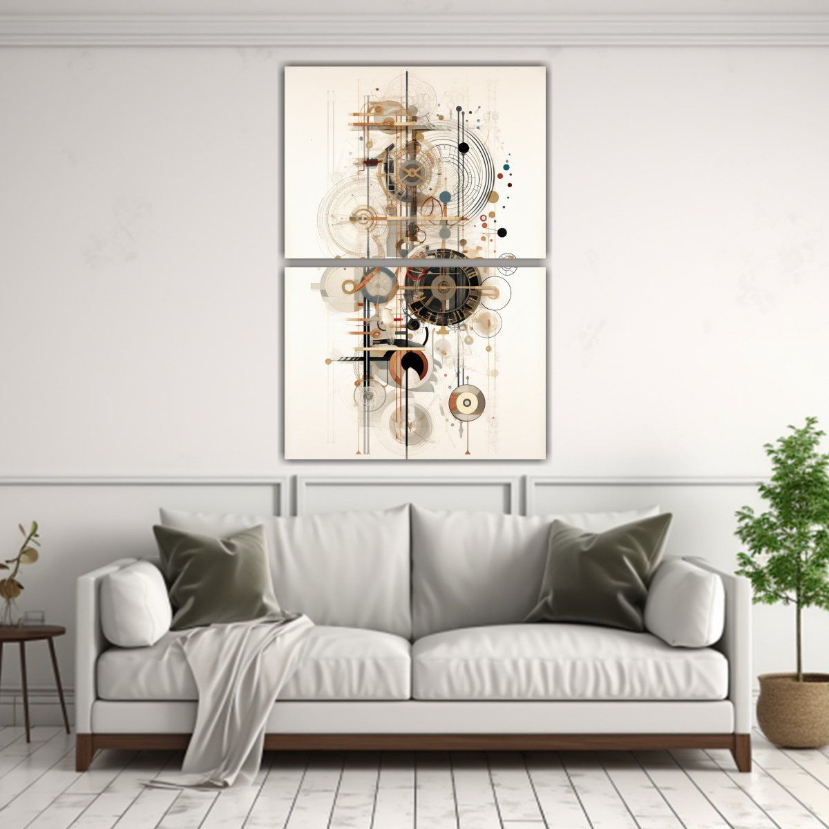 GENERICO - Cuadro De Cocina Diseño De Líneas Sobre Imagen 50x80 Cm