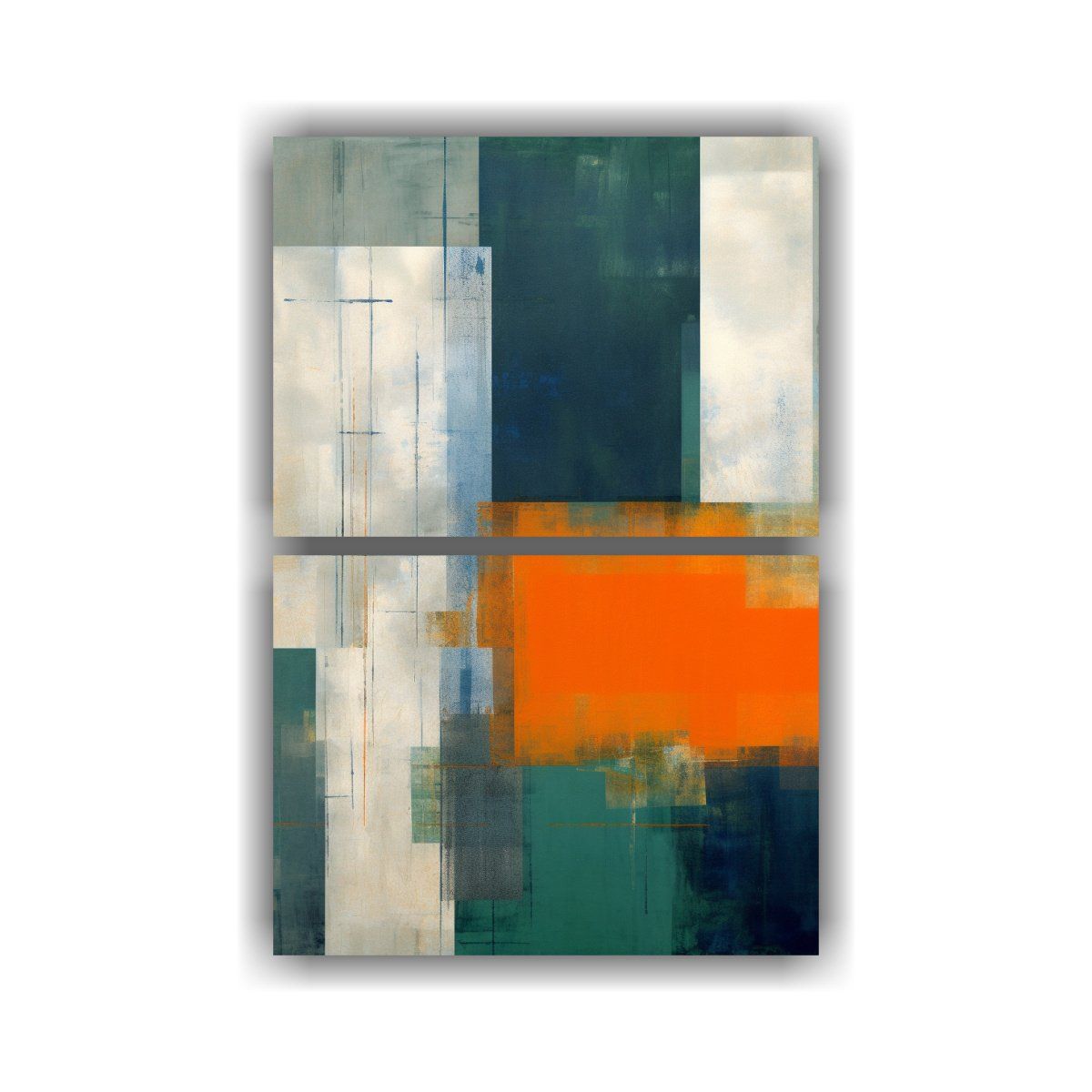 GENERICO - Pinturas Abstractas De Dos Edificios Con Bandera 50x80 Cm