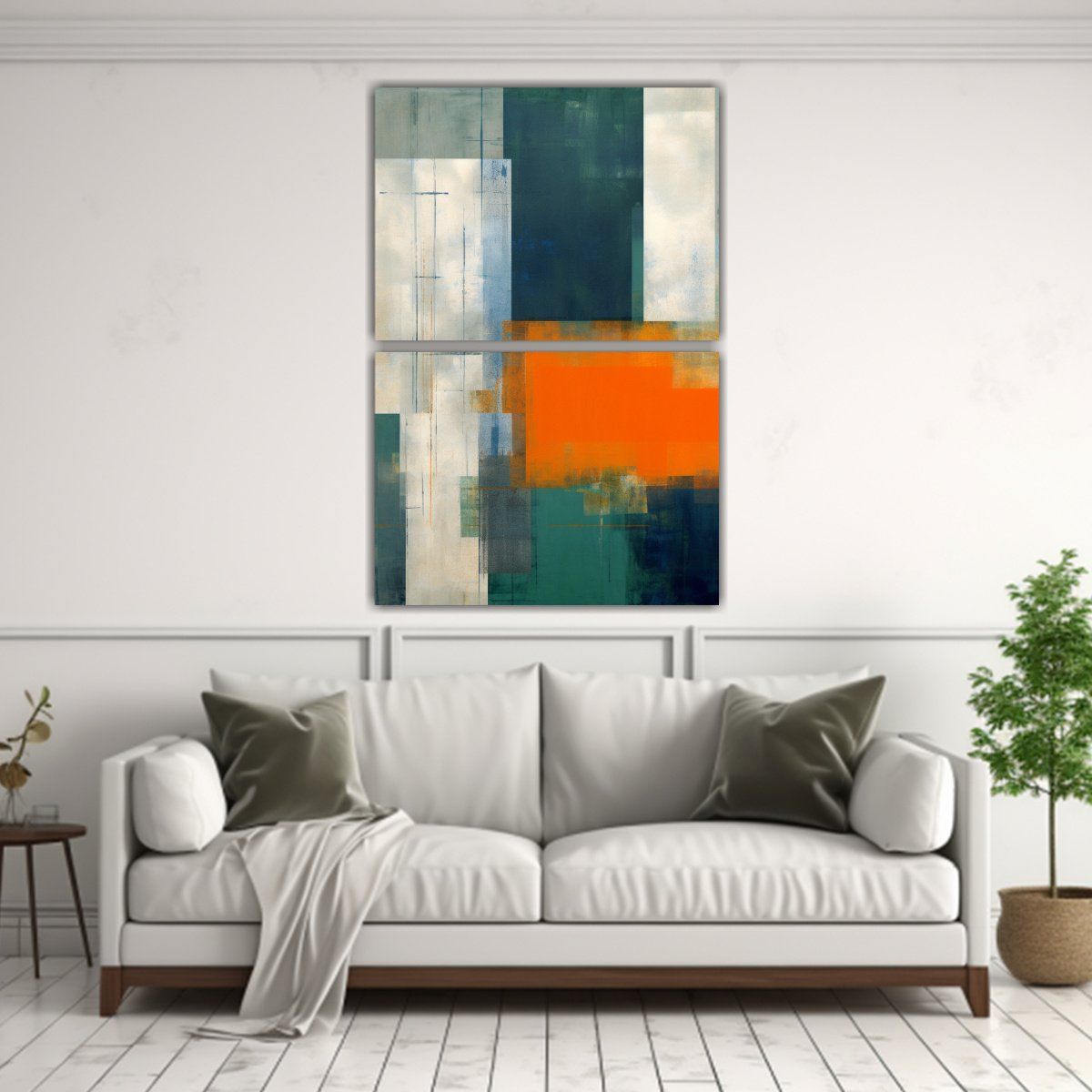 GENERICO - Pinturas Abstractas De Dos Edificios Con Bandera 50x80 Cm