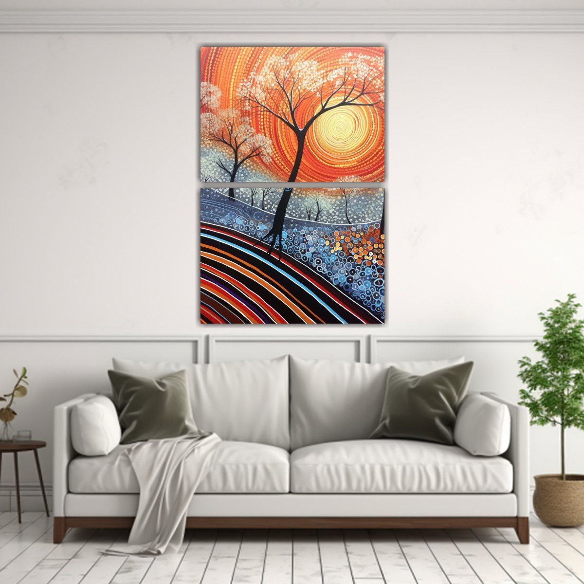 GENERICO - Dos Cuadros Hermoso Obra Maestra Arte Australiano 60x80 Cm