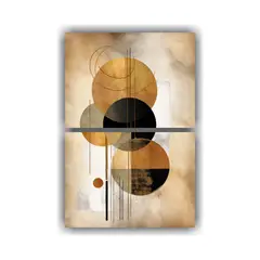 GENERICO - Conjunto 2 Telas Bastidor Líneas Florales 75x100 Cm