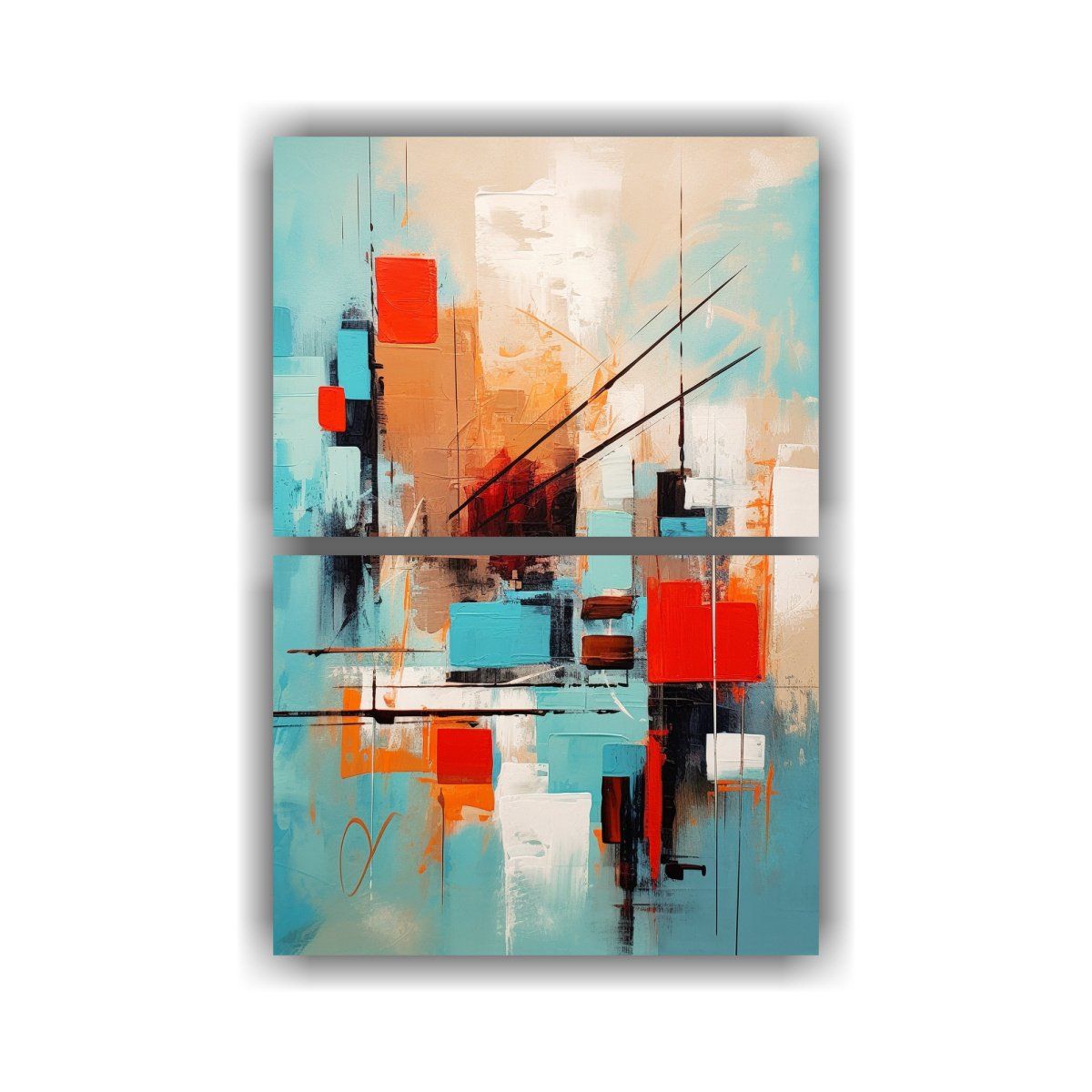 GENERICO - Cuadros Florales Abstractos Para Decoración 120x160 Cm