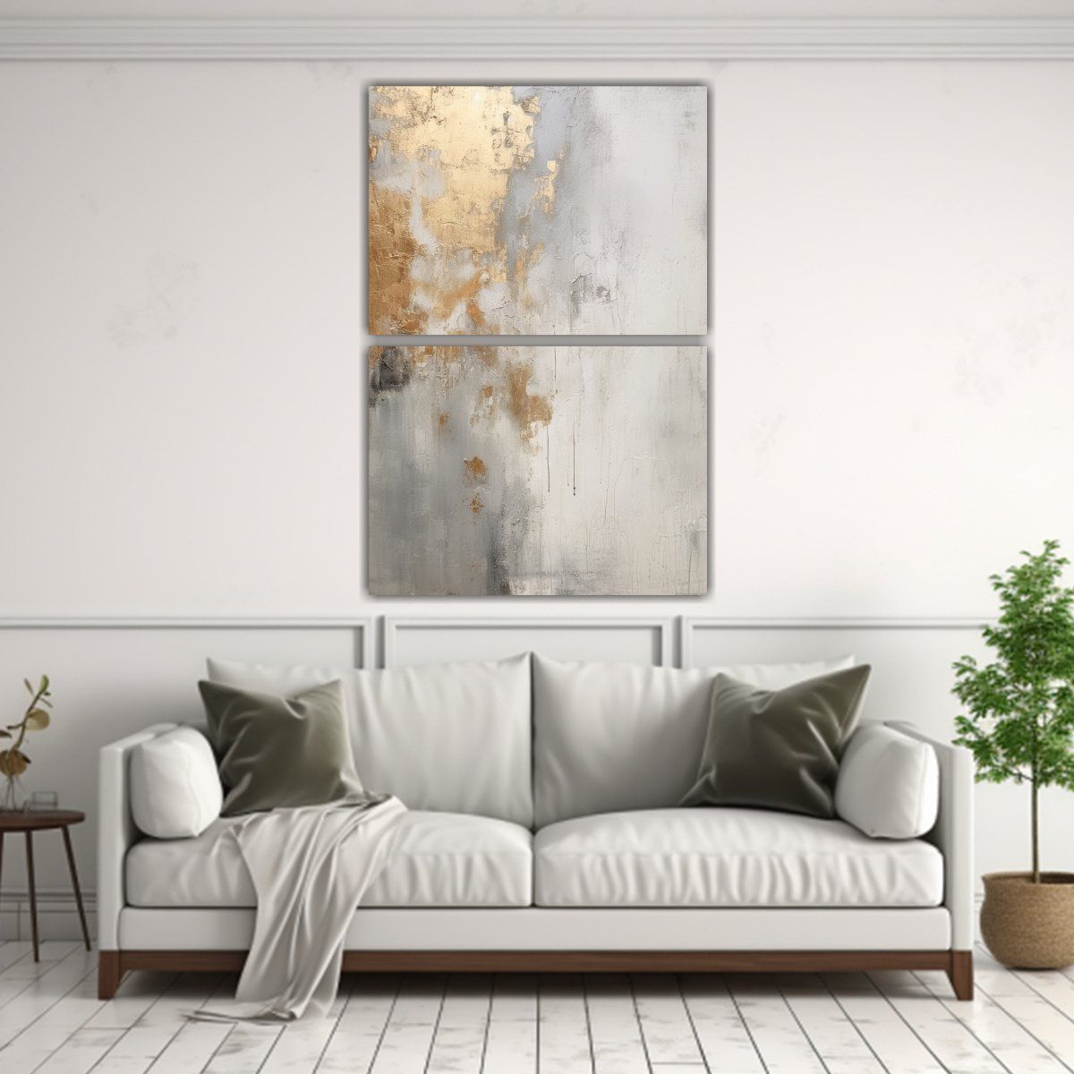 GENERICO - Diptico Expresion Para Oficina Pintura Con Fondo 50x80 Cm