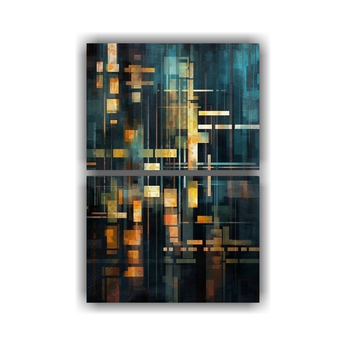 GENERICO - Cuadros Dibujo Simetría Abstracta Con Formas 65x100 Cm