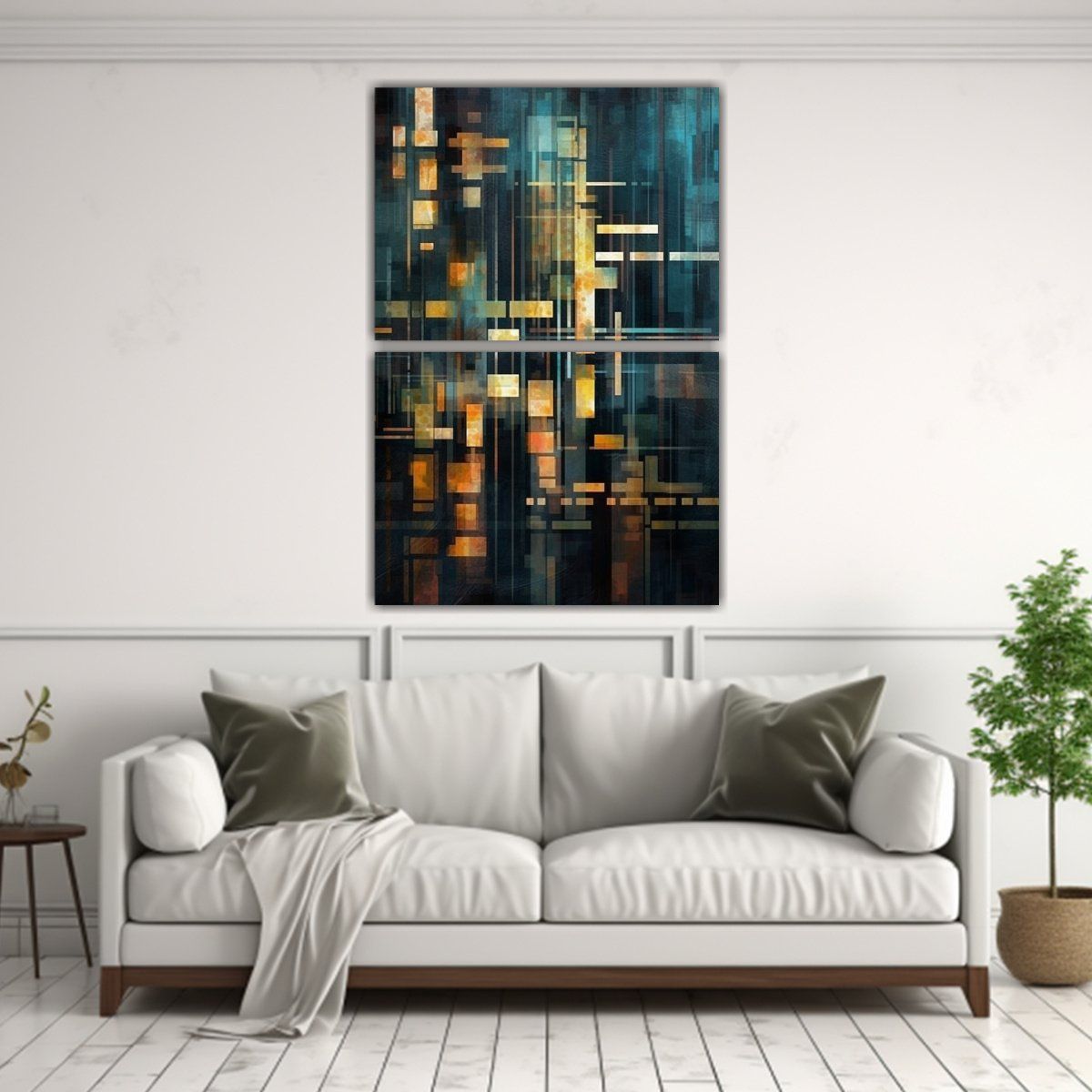 GENERICO - Cuadros Dibujo Simetría Abstracta Con Formas 65x100 Cm