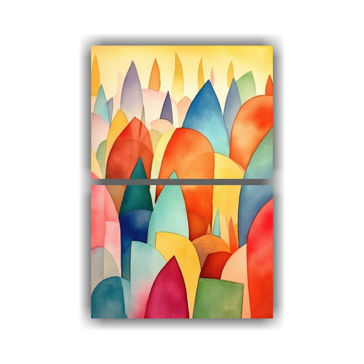 GENERICO - Pinturas Decorativas Modernas Con Formas Acuarela 75x100 Cm