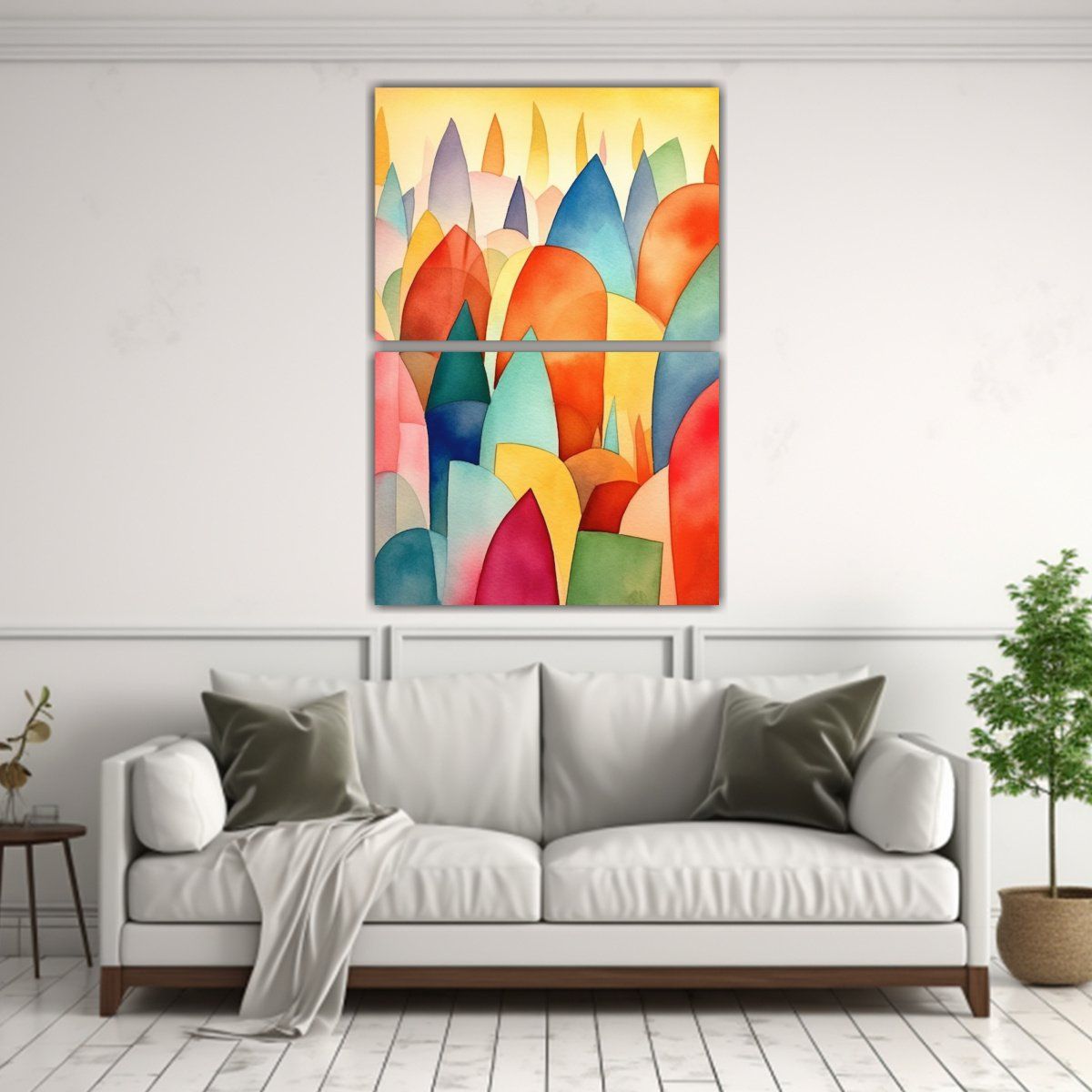 GENERICO - Pinturas Decorativas Modernas Con Formas Acuarela 75x100 Cm