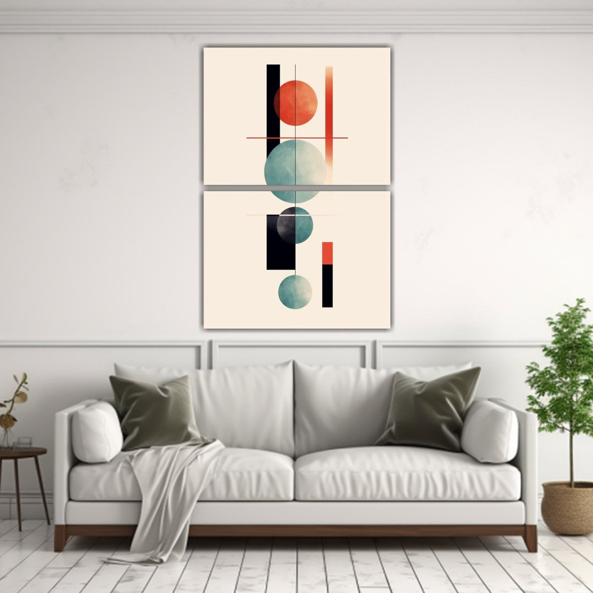 GENERICO - Pinturas Decorativas En Bastidor Con Formas 65x100 Cm