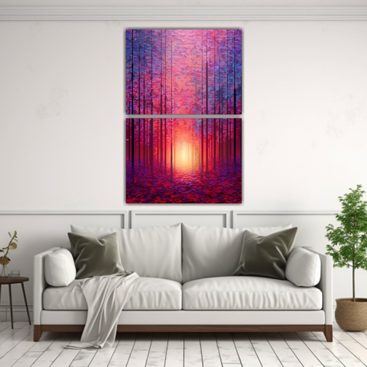 GENERICO - Pinturas Decorativas De Bosque Pixelado Duradero 60x80 Cm