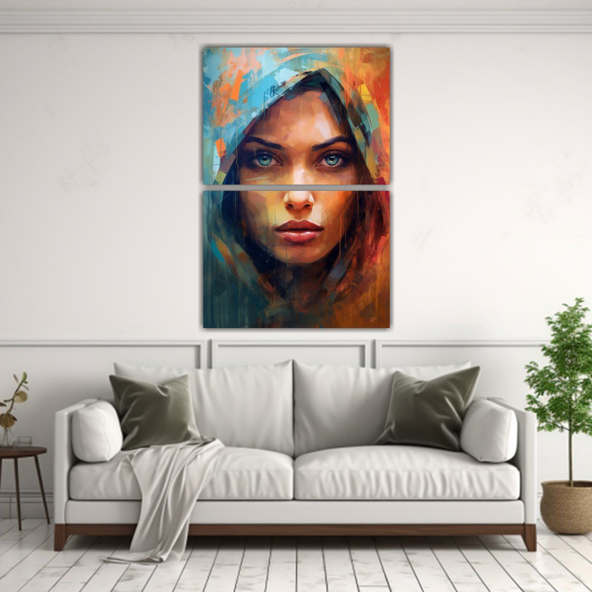 GENERICO - Pintura Lienzo Estilo Intenso De Mujer Por 120x160 Cm