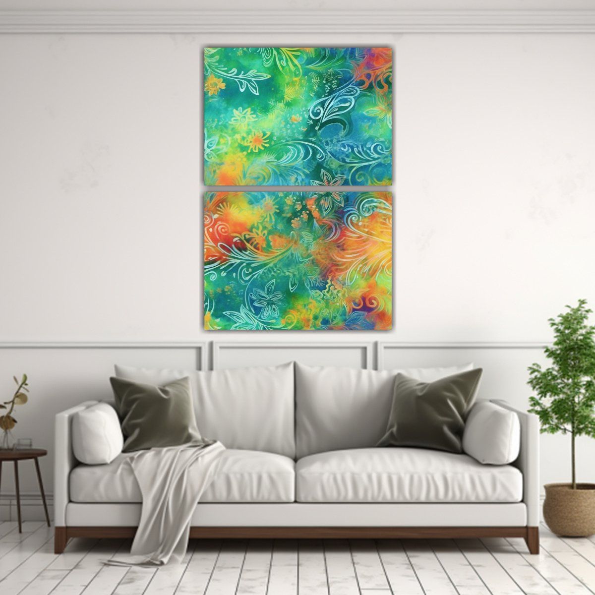 GENERICO - Pinturas Decorativas Vibrantes De Flores Y 65x100 Cm