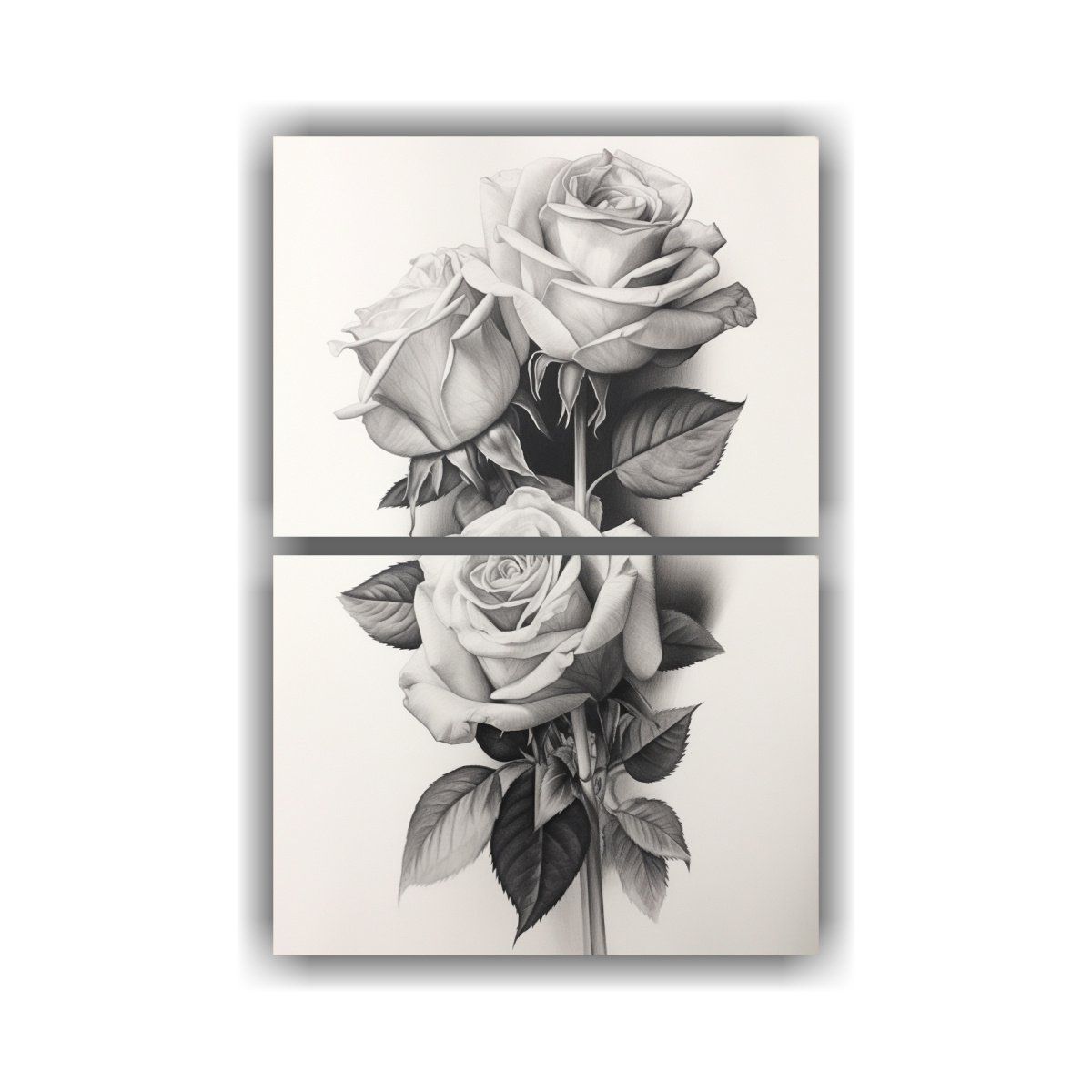 GENERICO - Cuadro Moderno Artesanal De 6 Rosas En 65x100 Cm