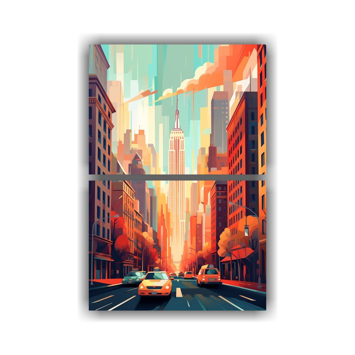 GENERICO - Cuadro Arte Exclusivo Nueva York Con Impresiones 50x80 Cm