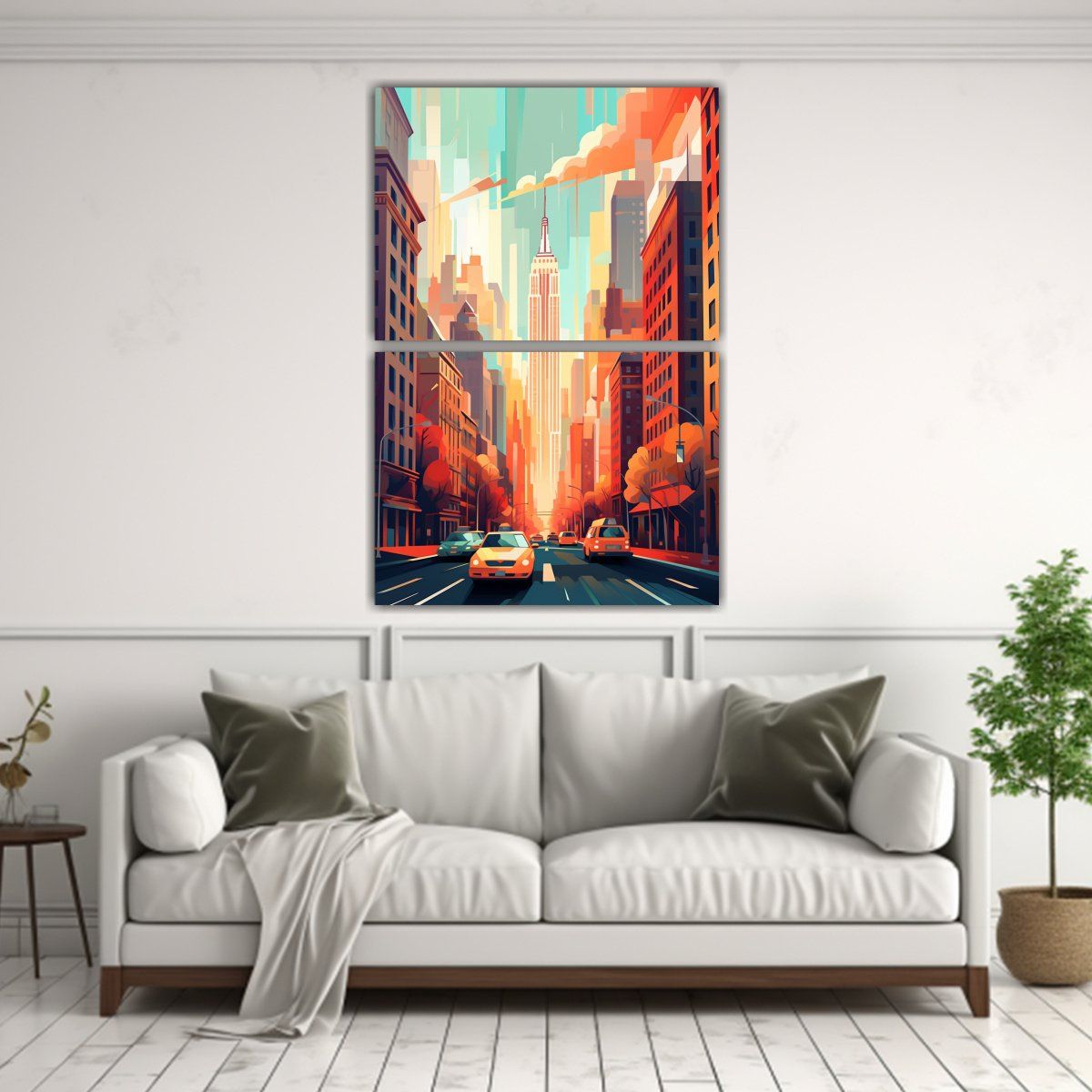 GENERICO - Cuadro Arte Exclusivo Nueva York Con Impresiones 50x80 Cm