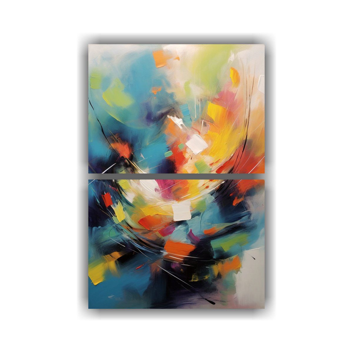 GENERICO - Set 2 Telas Bastidor Sublimada Full Color Pintura 75x100 Cm