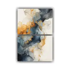 GENERICO - Diptico Patron Intenso Simple Pintura Acuarela 50x80 Cm