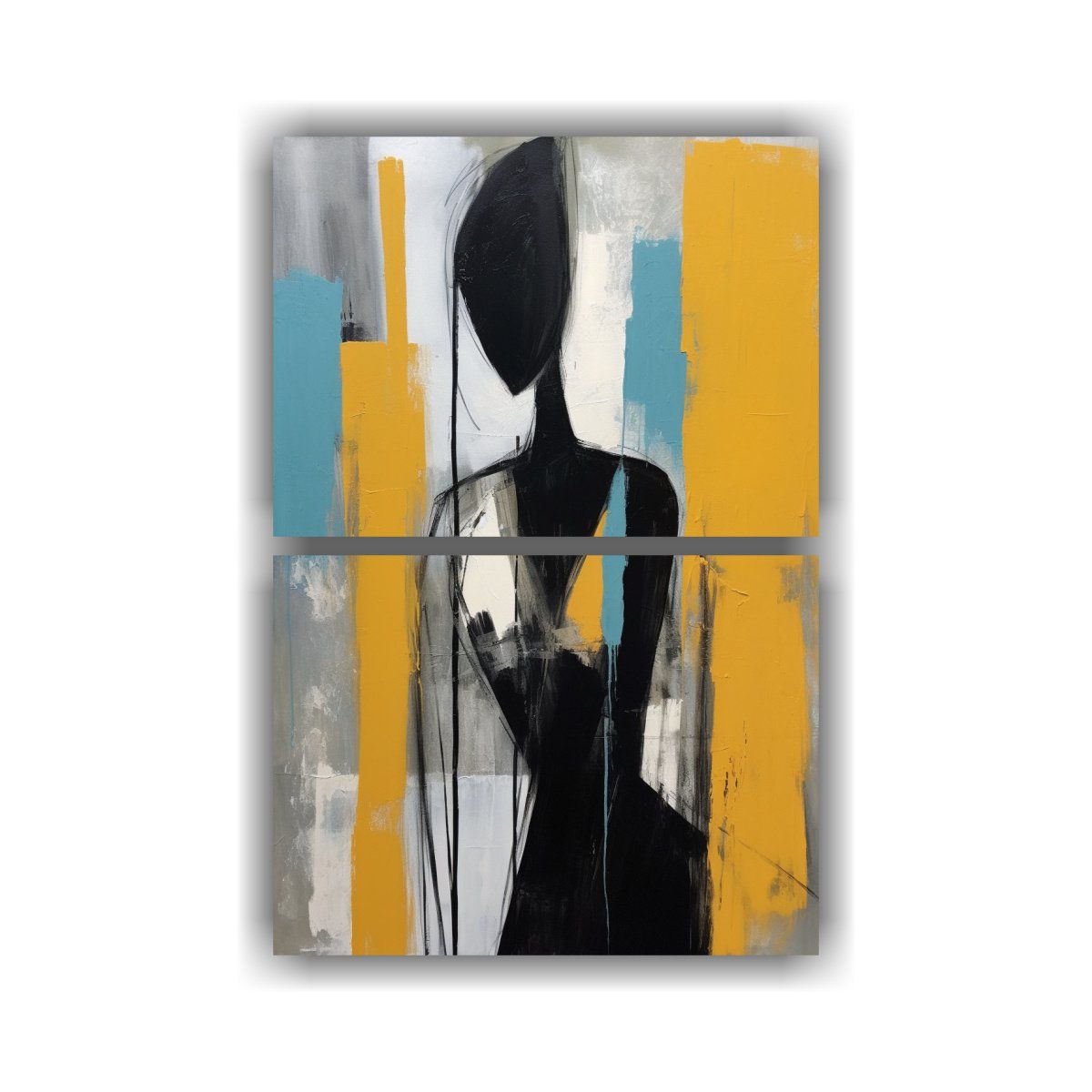 GENERICO - Conjunto 2 Telas Bastidor Patrón Intenso Belleza 60x80 Cm