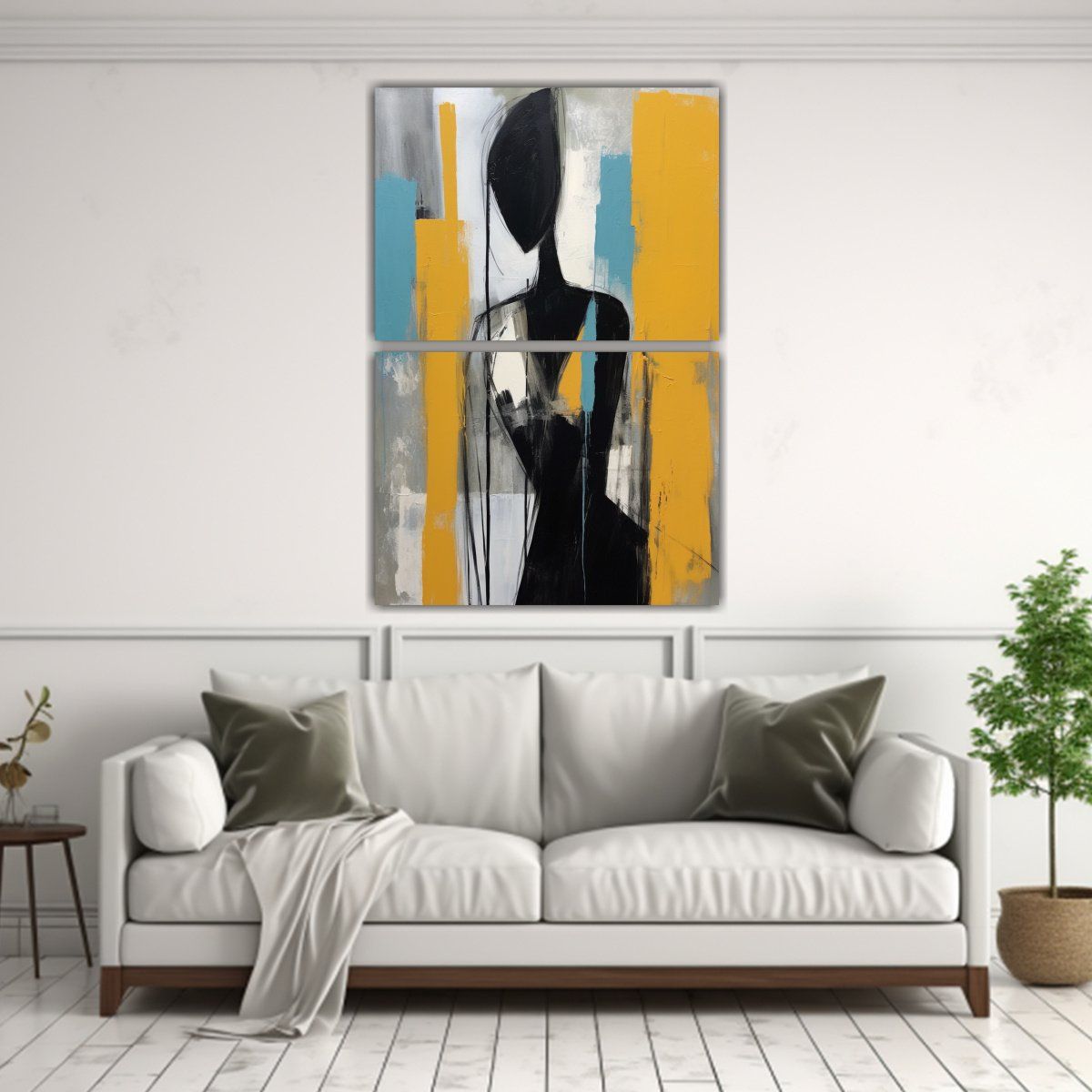 GENERICO - Conjunto 2 Telas Bastidor Patrón Intenso Belleza 60x80 Cm