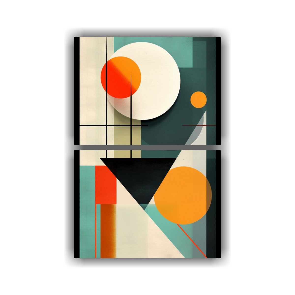 GENERICO - Juego 2 Lienzos Decorativos Innovador Geometría 75x100 Cm