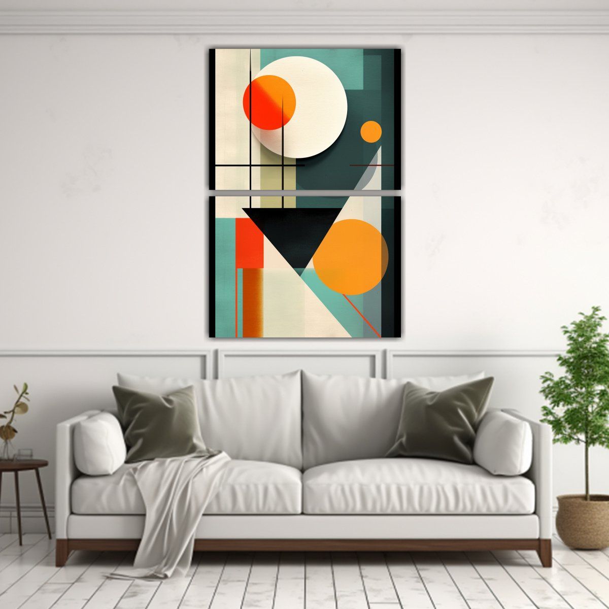 GENERICO - Juego 2 Lienzos Decorativos Innovador Geometría 75x100 Cm