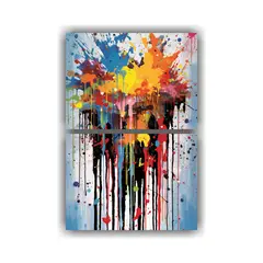 GENERICO - Cuadro Tela Moderno Vida Street Art Fusión 60x80 Cm