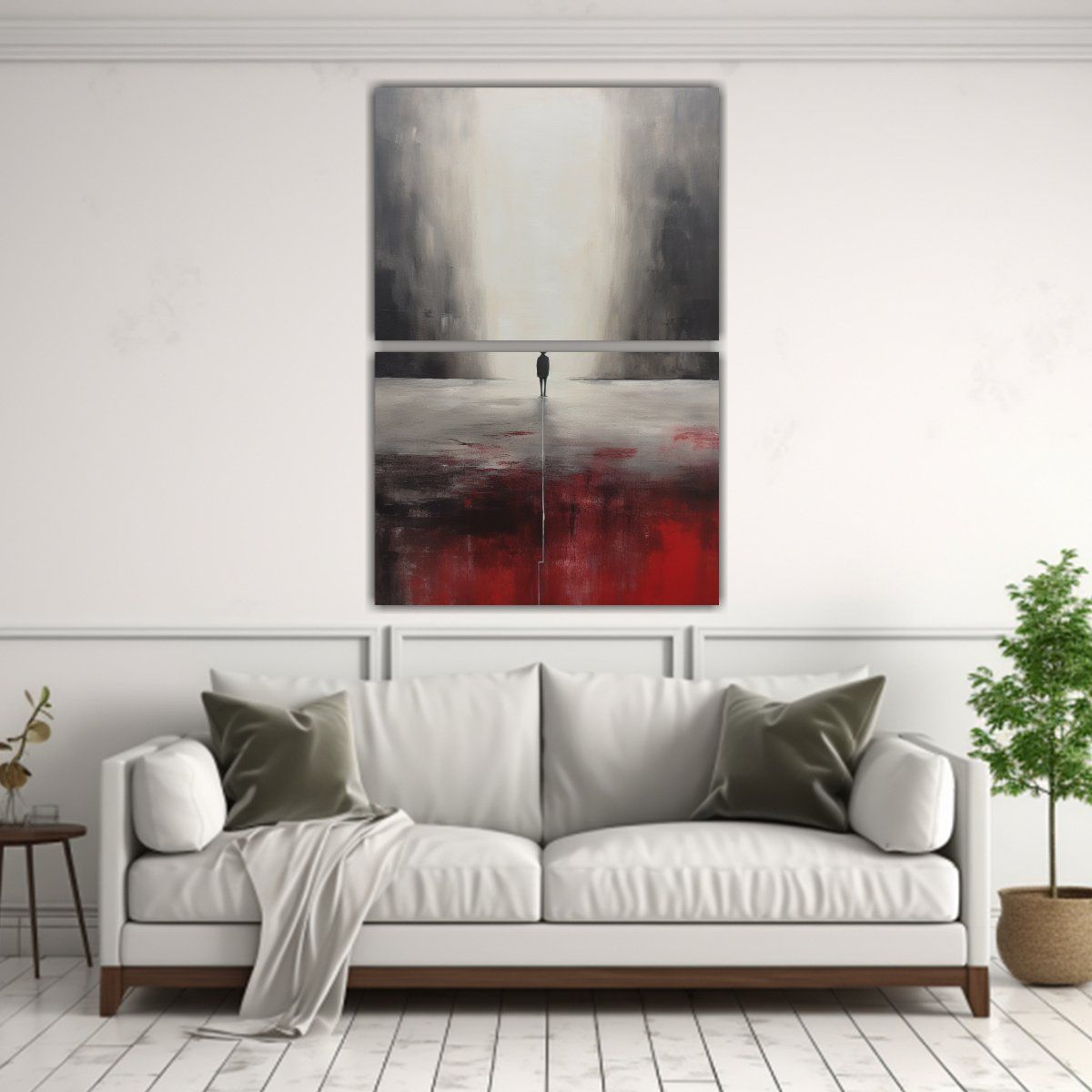 GENERICO - Pintura De Persona En Blanco Y Negro Arte De 65x100 Cm