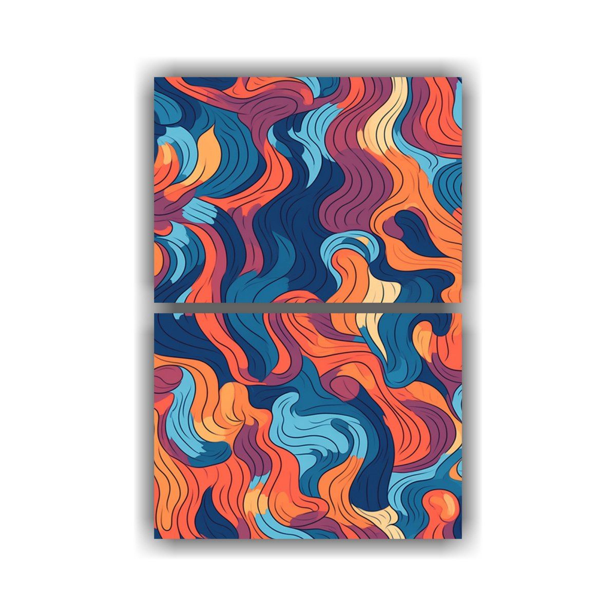 GENERICO - Cuadros Modernos Abstractos Con Líneas Gruesas Y 120x160 Cm