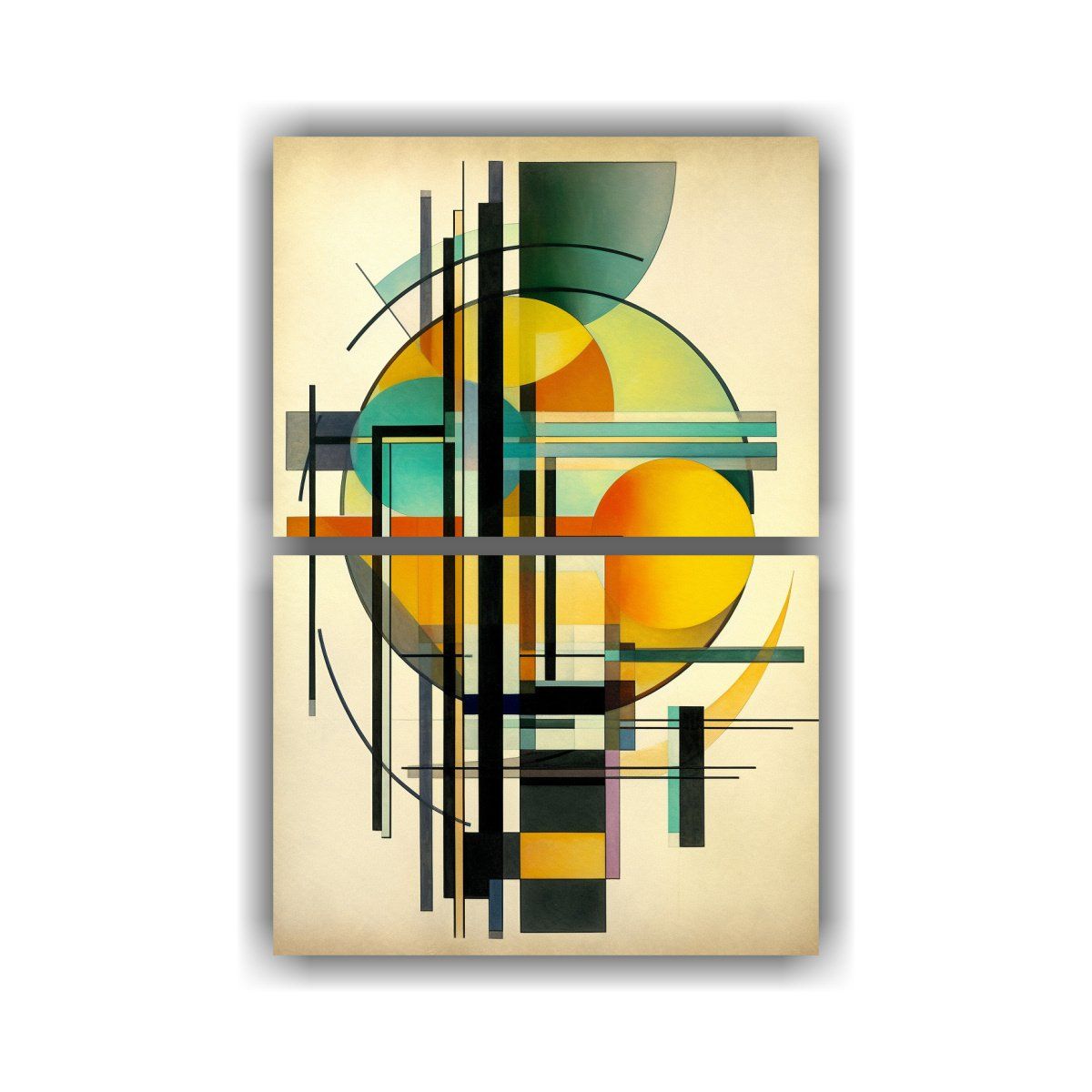 GENERICO - Pinturas Abstractas Geométricas Con Líneas 60x80 Cm