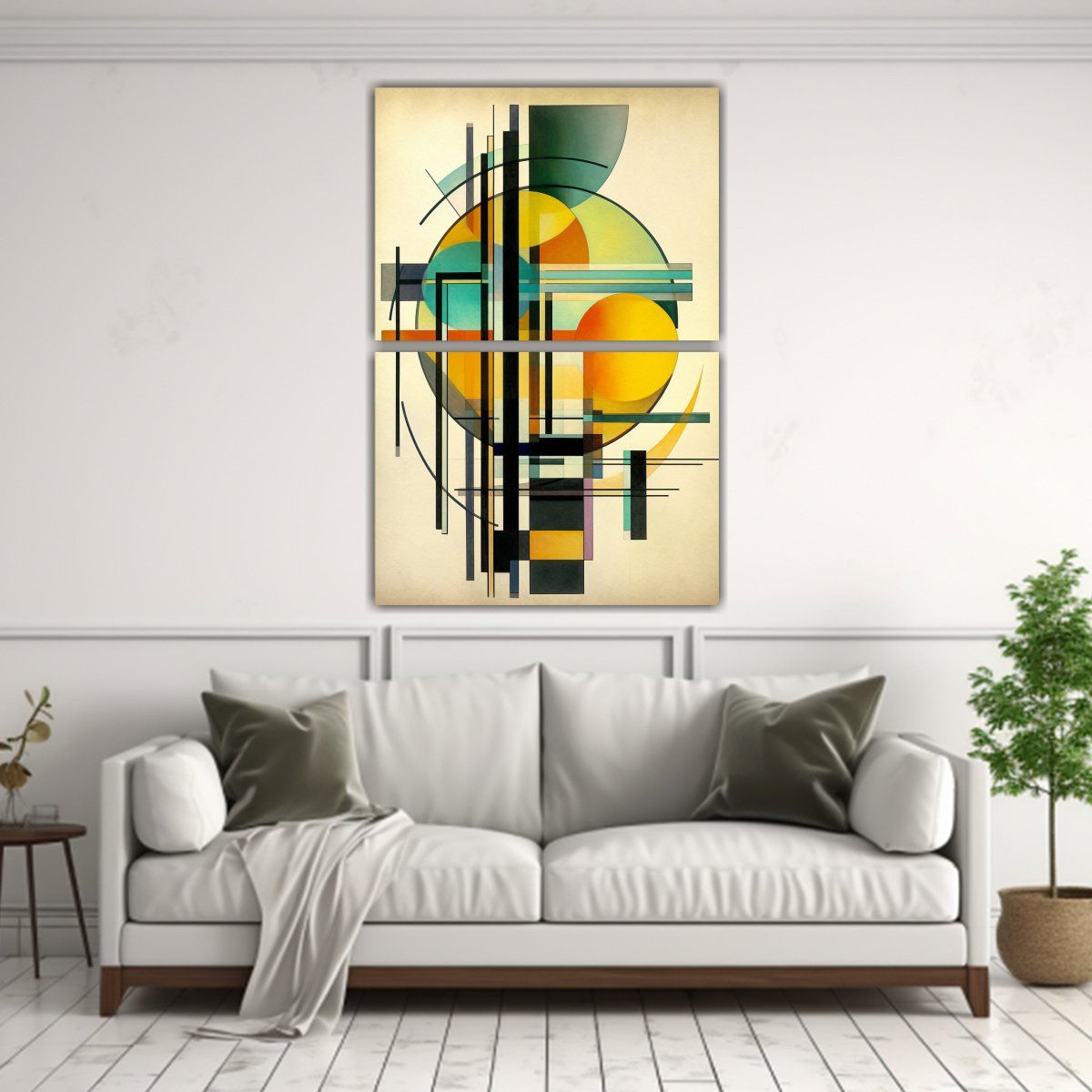 GENERICO - Pinturas Abstractas Geométricas Con Líneas 60x80 Cm