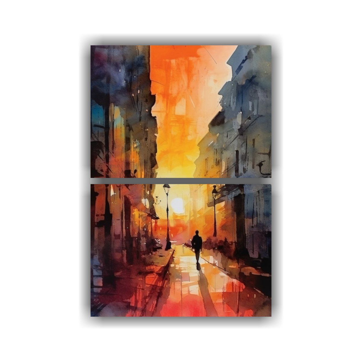 GENERICO - Cuadro Moderno De Fantasía Calle Europea Al 65x100 Cm