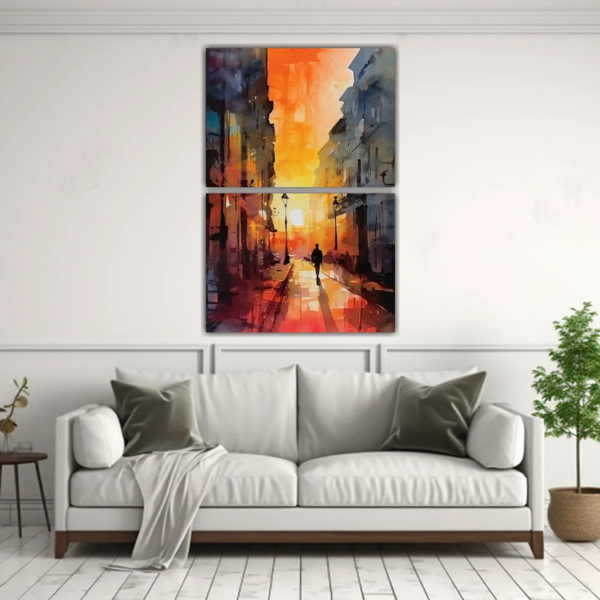 GENERICO - Cuadro Moderno De Fantasía Calle Europea Al 65x100 Cm