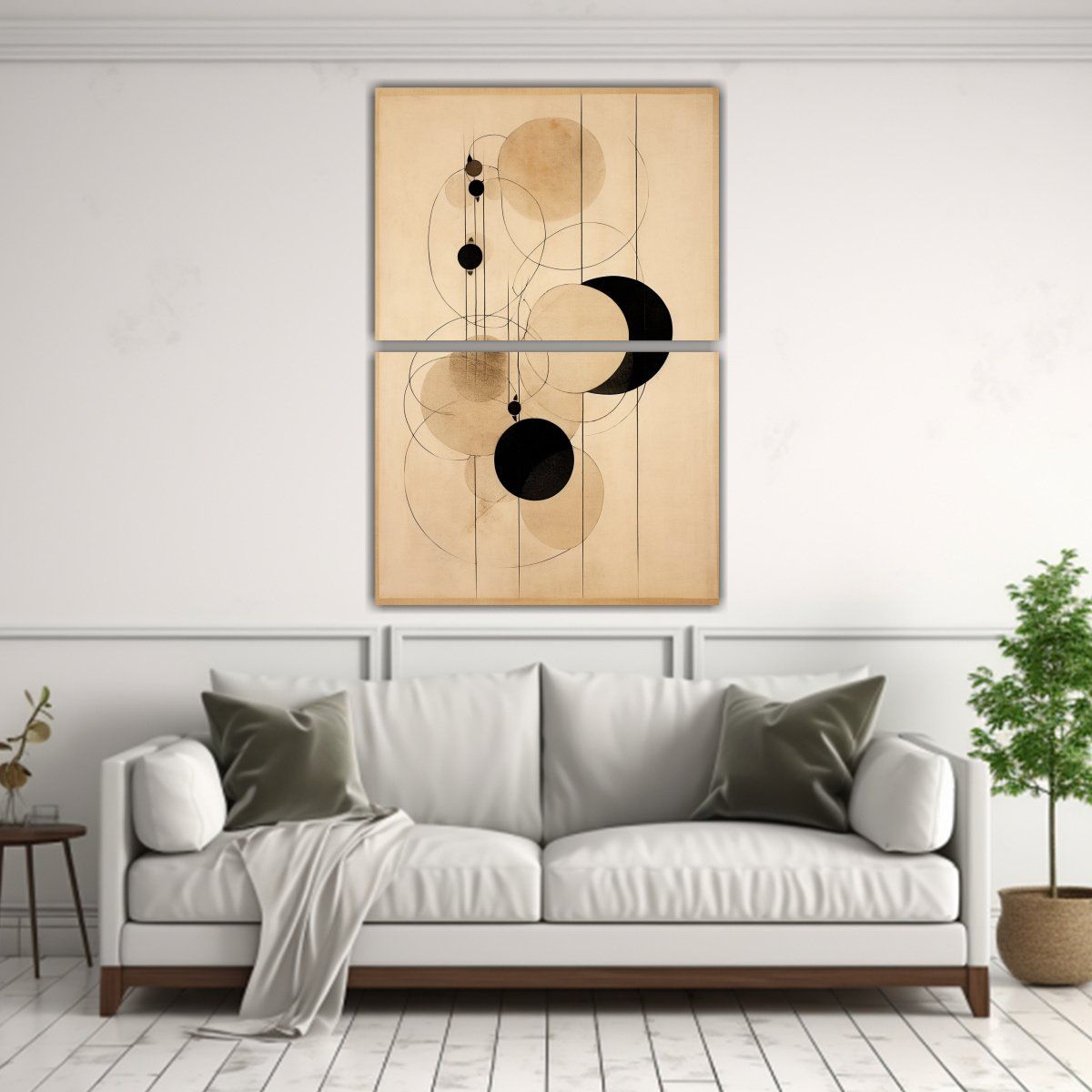 GENERICO - Pintura Abstracta De Pared Con Círculos Sobre 50x80 Cm