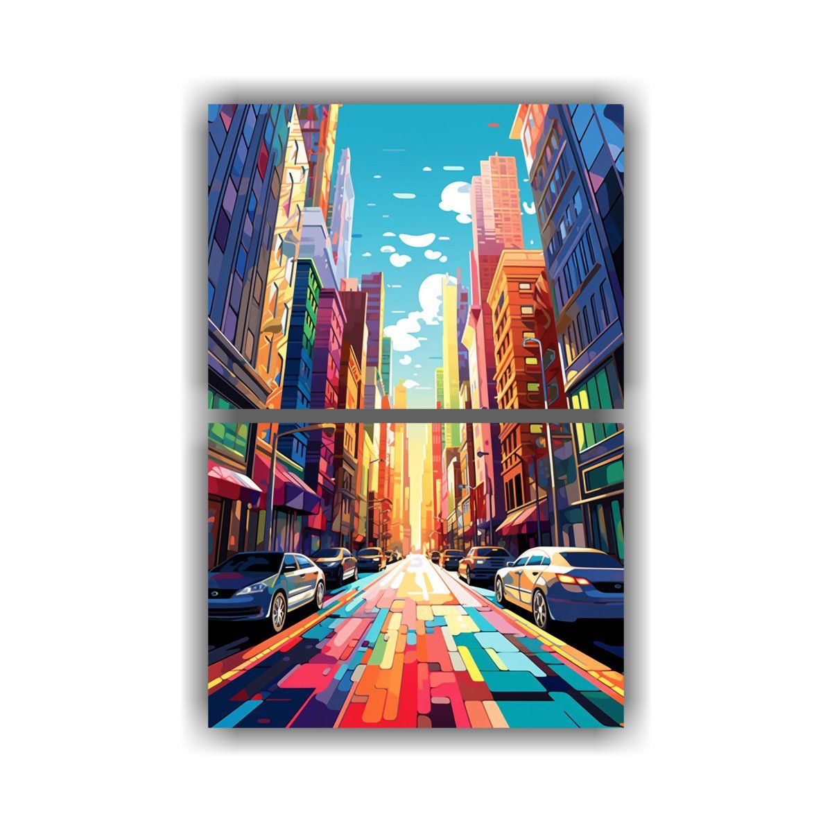 GENERICO - Cuadro Vintage De Una Calle En Nueva York Estilo 65x100 Cm