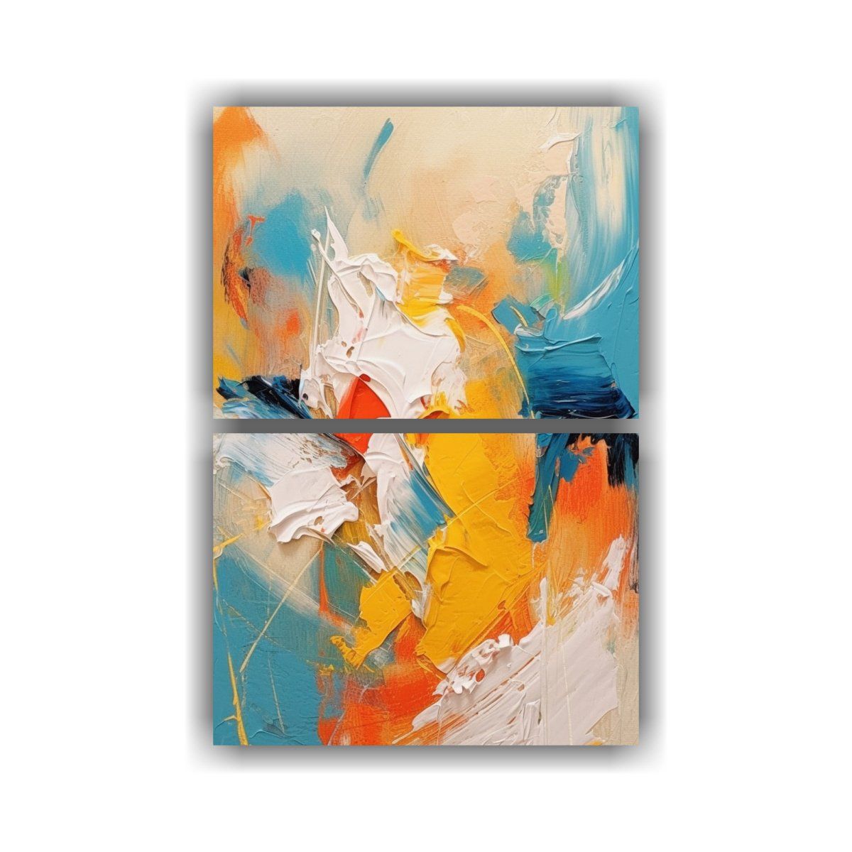 GENERICO - Set 2 Telas En Bastidor Composicion Living 120x160 Cm