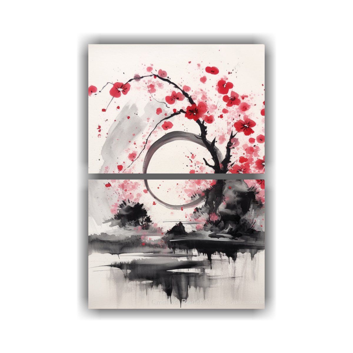 GENERICO - Pinturas Decorativas De Jardín Zen De Cerezo En 75x100 Cm