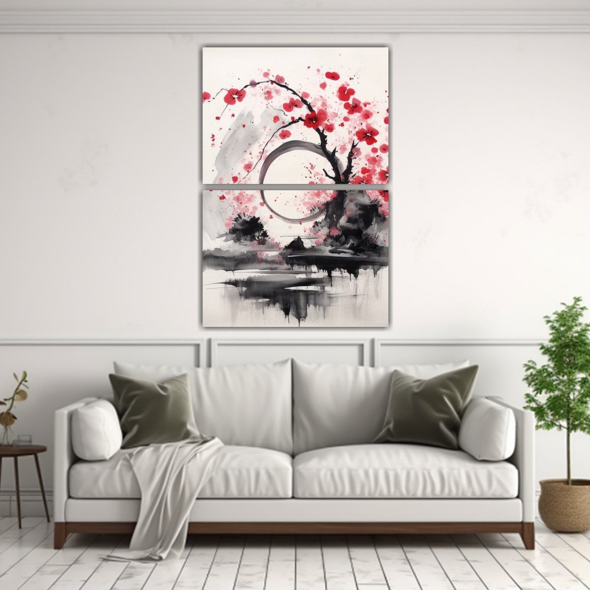 GENERICO - Pinturas Decorativas De Jardín Zen De Cerezo En 75x100 Cm