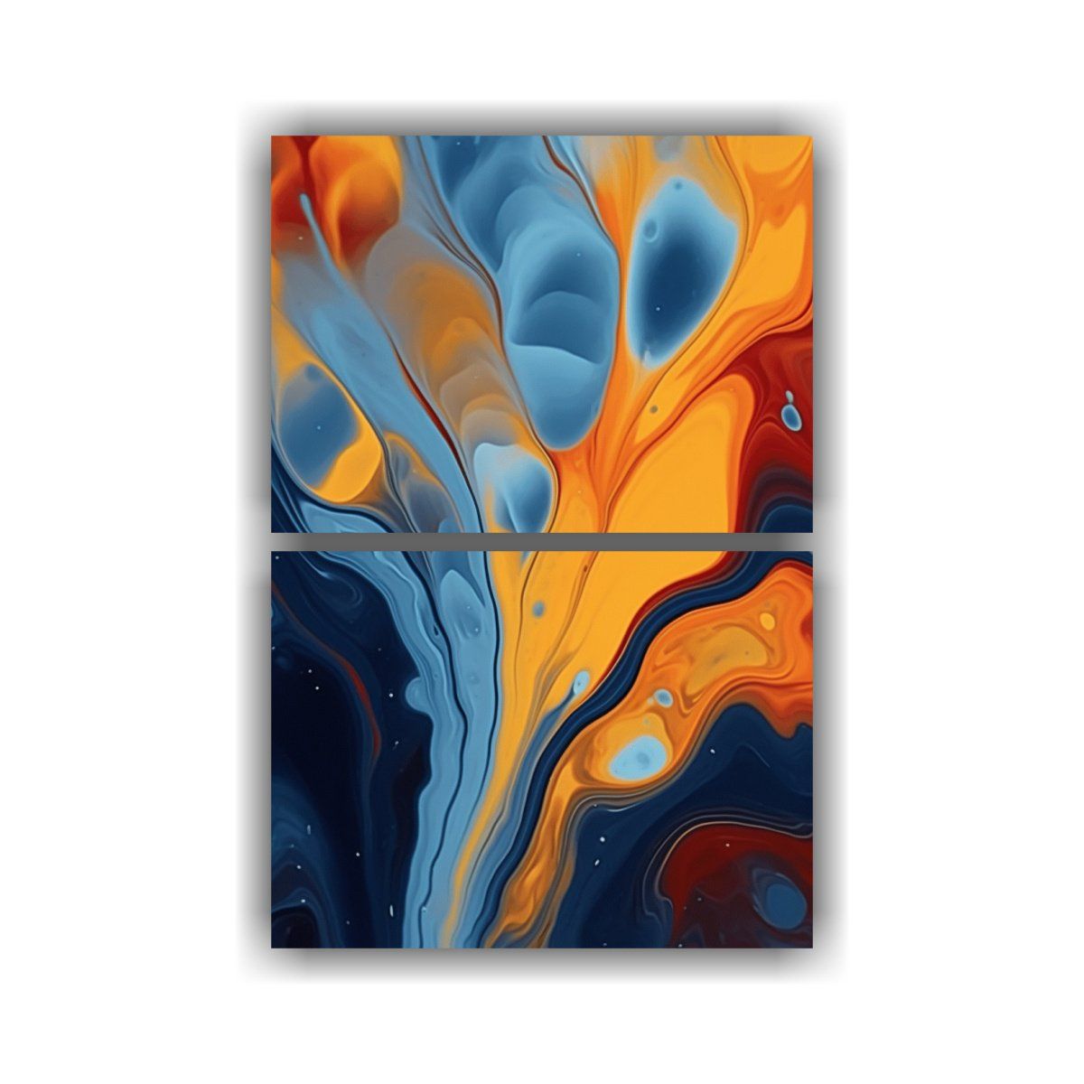 GENERICO - Pintura Líquida En Lienzo Predominio Del Azul Y 65x100 Cm