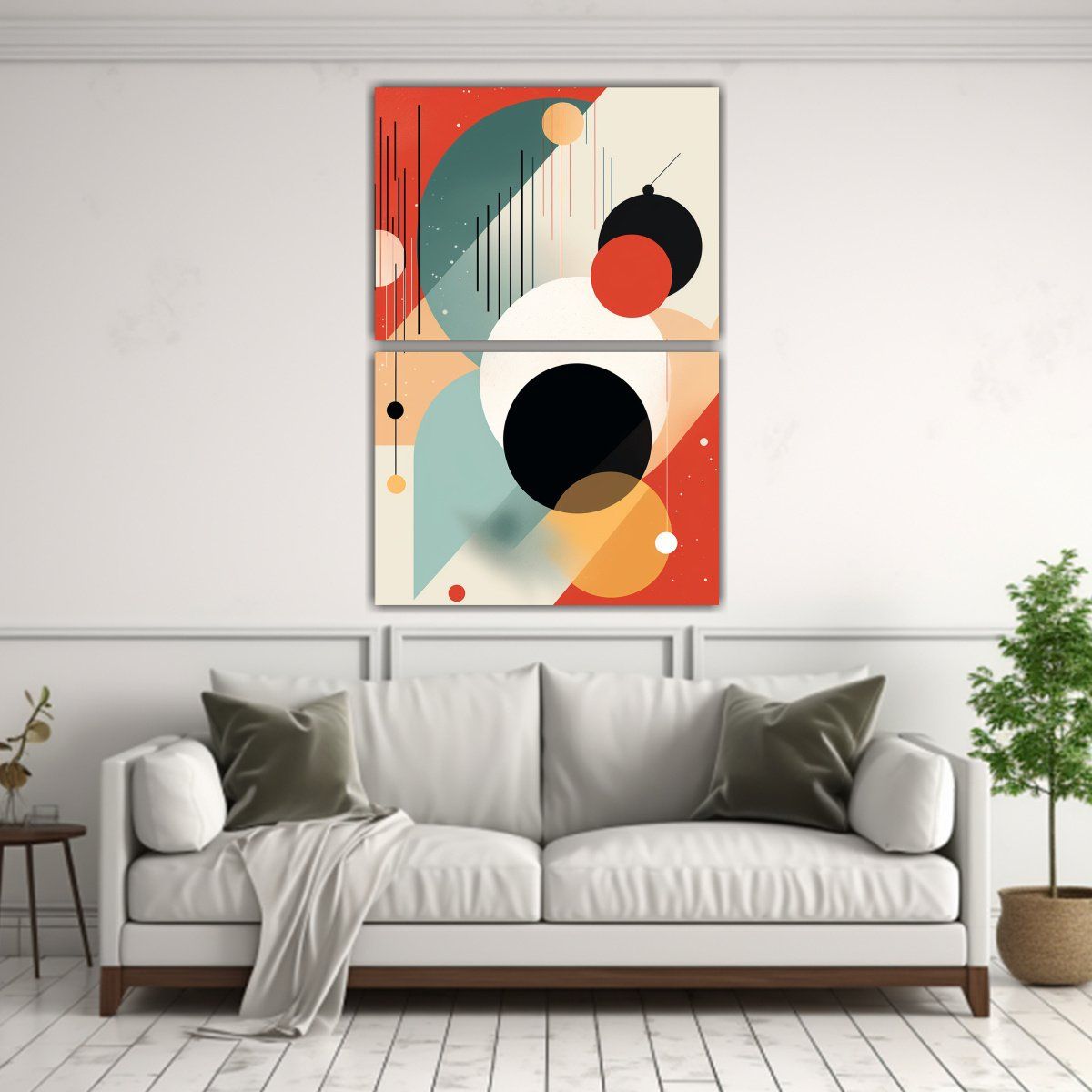 GENERICO - Pintura Decorativa Minimalista Con Formas Y 75x100 Cm
