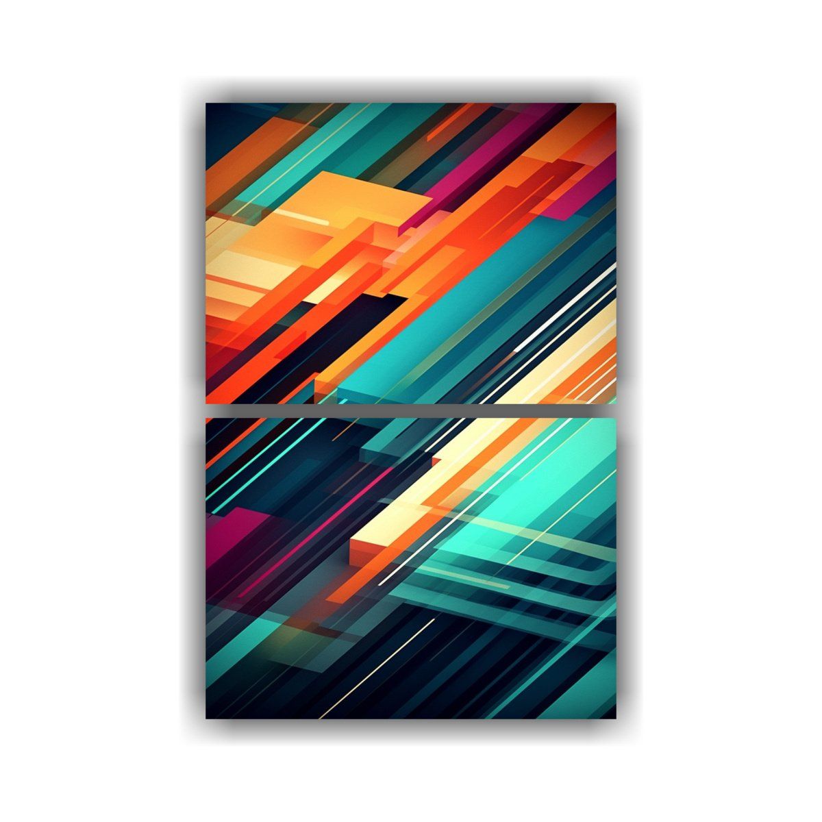 GENERICO - Set De 2 Telas En Bastidor Conceptual Arte 75x100 Cm