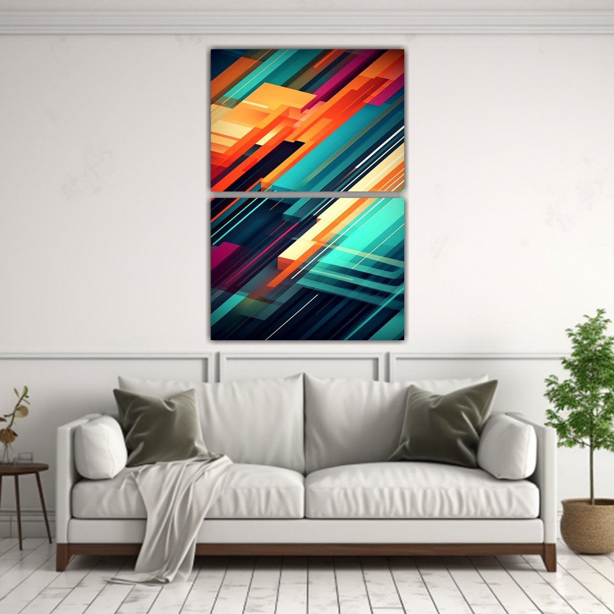 GENERICO - Set De 2 Telas En Bastidor Conceptual Arte 75x100 Cm