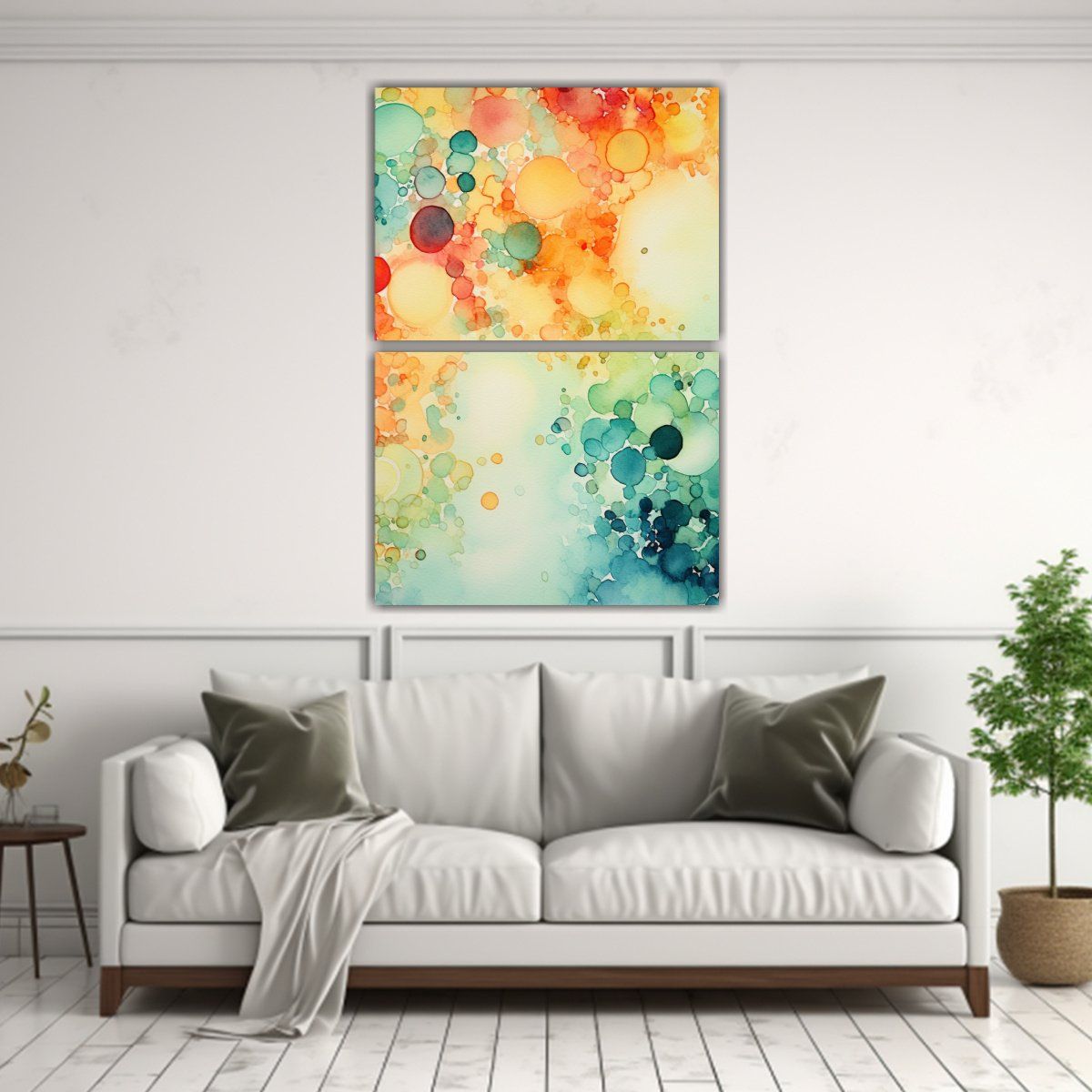 GENERICO - Dos Lienzos Decorativos Con Detalles Intrincados 50x80 Cm