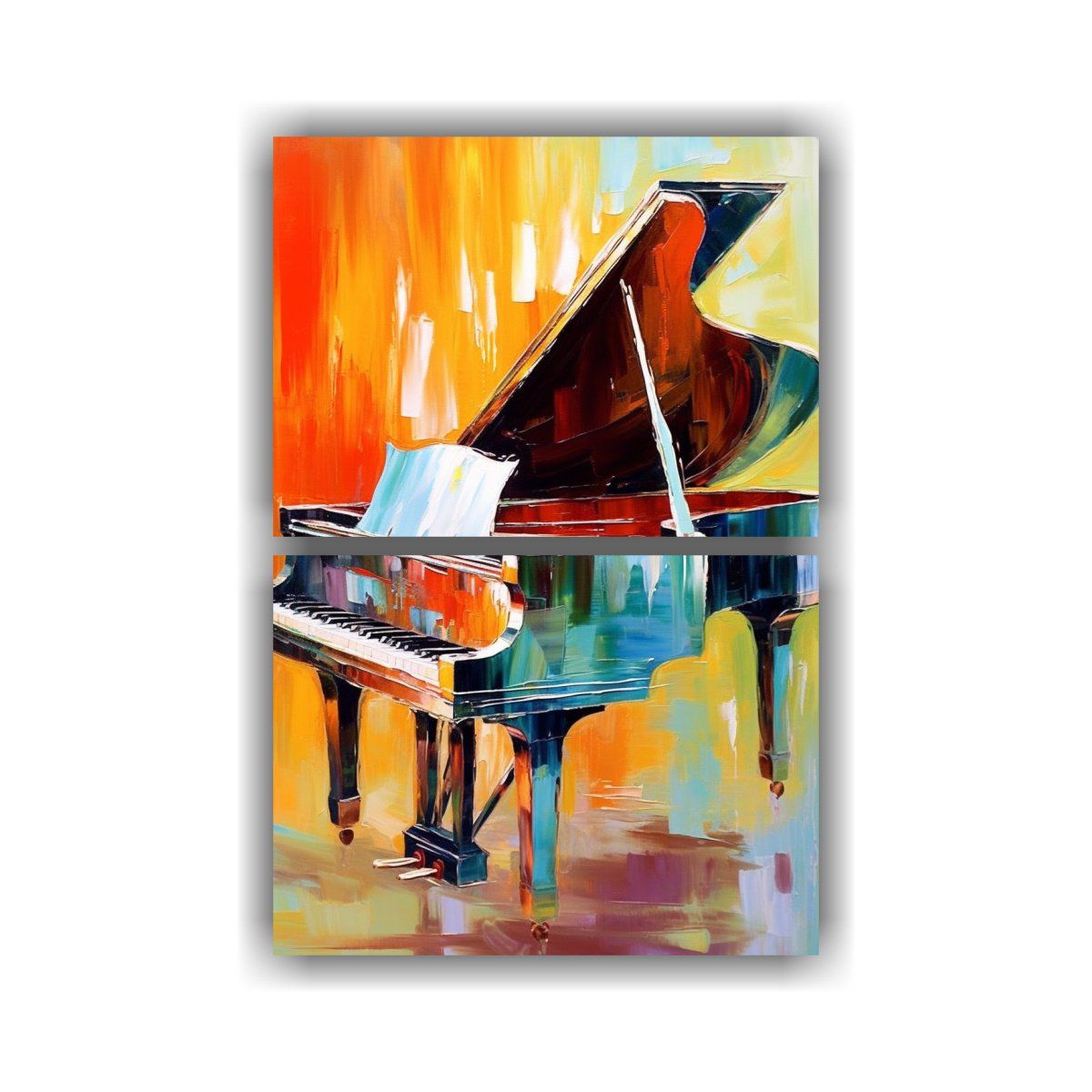 GENERICO - Pintura Abstracta Para Sala De Música Lienzos 65x100 Cm