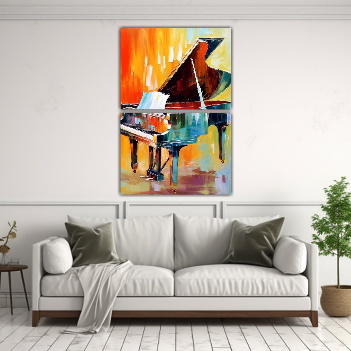 GENERICO - Pintura Abstracta Para Sala De Música Lienzos 65x100 Cm